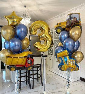 Композиція кульки з гелієм "З Днем Народження, Техніка" 0857 0857 фото
