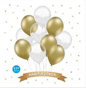 Набір повітряних куль Belbаl 12" (30 СМ) "HAPPY BIRTHDAY", 10 ШТ.  1159 фото