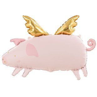 З гелієм Кулька 26" фігура фольгована "Свинка з крилами" ТМ "Party Deco" УП 0326 0326 фото