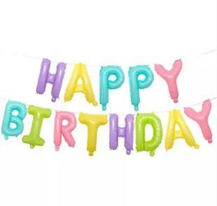 Гірлянда фольгована, повітряна "З Днем Народження, Happy Birthday" 1182 фото