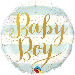 З гелієм Кулька 18" круг фольгована на виписку для хлопчика "Baby boy" малюнок ТМ "Квалатекс" УП 0331 0331 фото