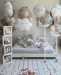 Композиція кульки з гелієм "Виписка, хмаринки" 0982 0982 фото