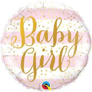 З гелієм Кулька 18" круг фольгована на виписку для дівчинки "Baby girl" малюнок ТМ "Квалатекс" УП 0332 0332 фото