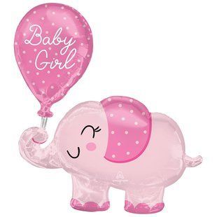 З гелієм Кулька 36" фігура фольгована "Слоник Baby Girl" ТМ"Анаграм" УП 0344 0344 фото