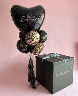 Коробка сюрприз, кульки з гелієм  "Для коханої" 0947 0947 фото